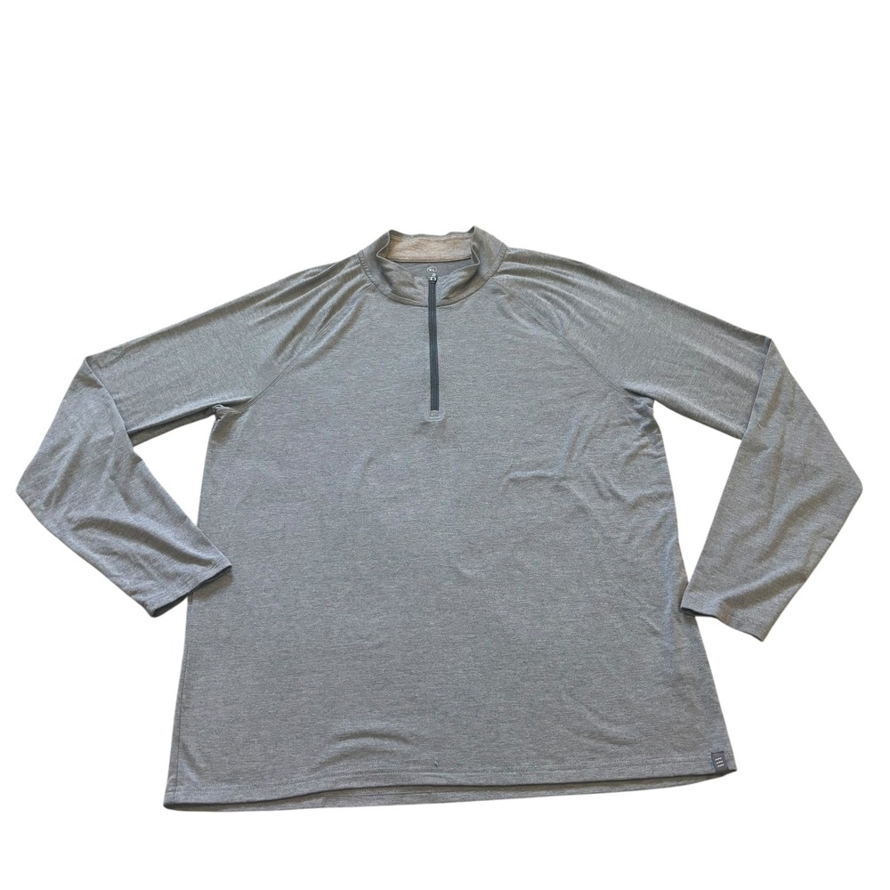 Free Fly Mens Bamboo Quarter Zip Pullover Heather‎ Gray Long Sleeve XL Stretch